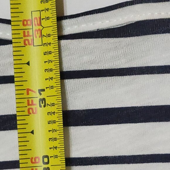 Zim & Zoe Womens Plus Size Flutter Sleeve Striped Navy Blue Ivory Top 30/32 - Picture 5 of 11